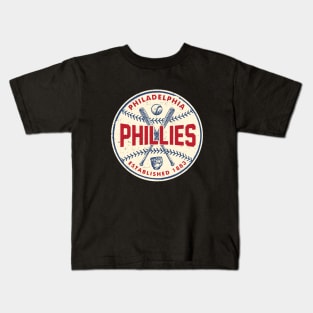 Old Style Philadelphia Phillies 3 by Buck Tee Kids T-Shirt